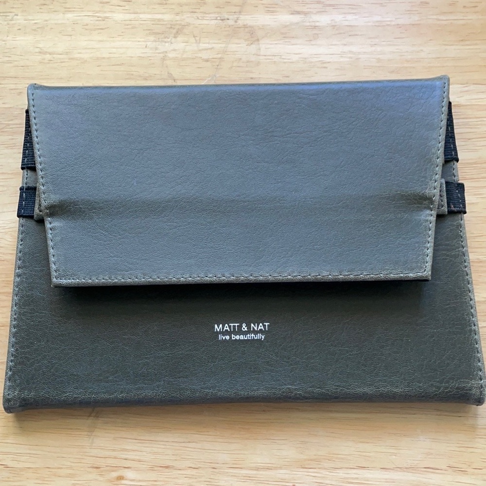 New Matt & Nat Khaki Green Vegan Mini-iPad Sleeve